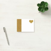FAUX Gold Glitter Heart (plat) Post-it® Notes (Kantoor)