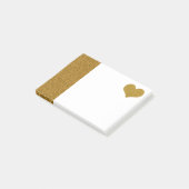 FAUX Gold Glitter Heart (plat) Post-it® Notes (Schuin)