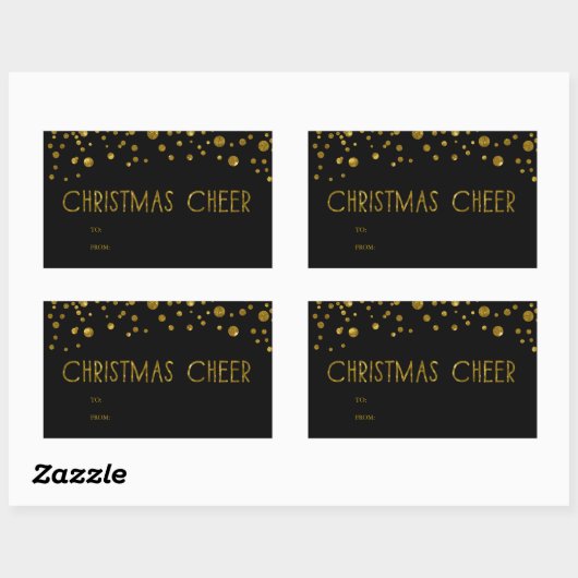 Faux Gold Glitter Holiday Gift Labels (Vel)