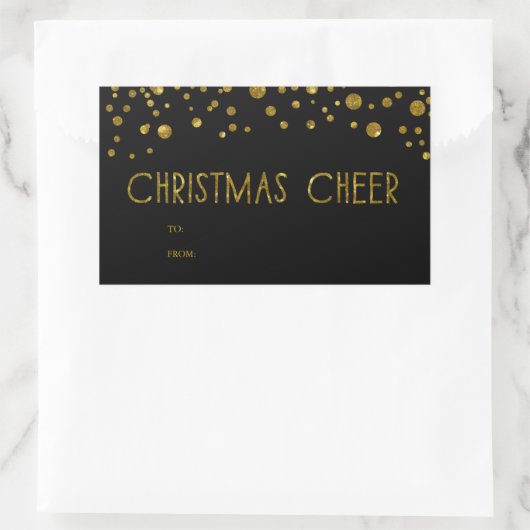 Faux Gold Glitter Holiday Gift Labels (Tas)