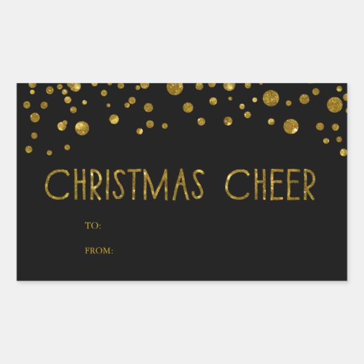 Faux Gold Glitter Holiday Gift Labels (Voorkant)