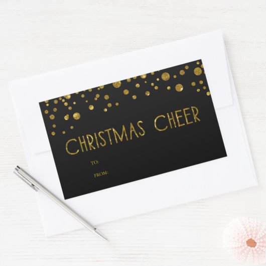 Faux Gold Glitter Holiday Gift Labels (Envelop)