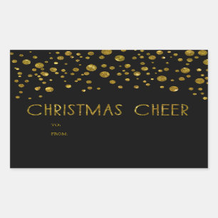 Faux Gold Glitter Holiday Gift Labels