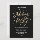 Faux Gold Glitter Holiday Kaart (Voorkant)
