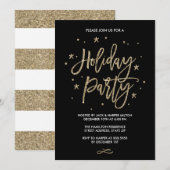 Faux Gold Glitter Holiday Kaart (Voorkant / Achterkant)