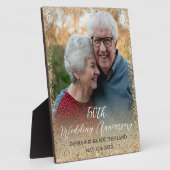 Faux Gold Glitter Jubileum 50th Wedding Fotoplaat (Zijkant)