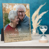 Faux Gold Glitter Jubileum 50th Wedding Fotoplaat (Zijkant)