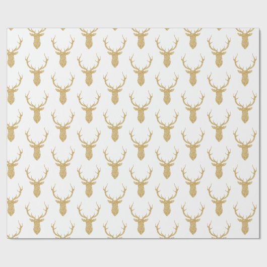 Faux Gold Glitter-kerstreces Cadeaupapier (Vlak)