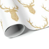 Faux Gold Glitter-kerstreces Cadeaupapier (Rol Hoek)