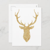 Faux Gold Glitter-kerstreces Feestdagenkaart (Voorkant / Achterkant)