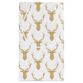 Faux Gold Glitter-kerstreces Klein Cadeauzakje (Achterkant)