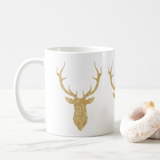 Faux Gold Glitter-kerstreces Koffiemok (Met donut)