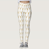 Faux Gold Glitter-kerstreces Leggings (Voorkant)