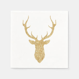 Faux Gold Glitter-kerstreces Servetten