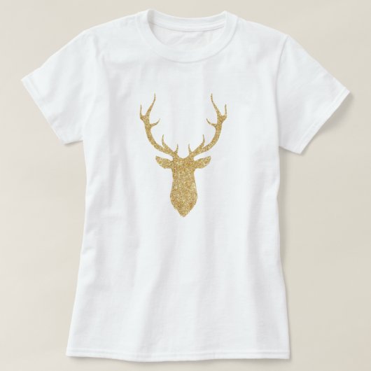 Faux Gold Glitter-kerstreces T-shirt (Design voorkant)