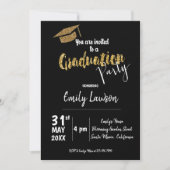 Faux Gold Glitter Klasse van 2025 Graduation Party Kaart (Voorkant)