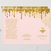 faux gold glitter koningin bijenbrochure (Voorkant / Achterkant)