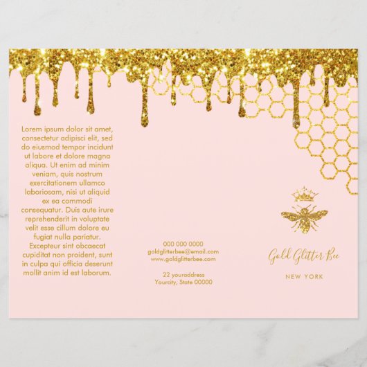 faux gold glitter koningin bijenbrochure (Voorkant)
