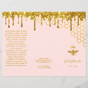 faux gold glitter koningin bijenbrochure