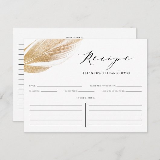 Faux Gold Glitter Leaf Vrijgezellenfeest Recipe Ka Briefkaart (Voorkant / Achterkant)