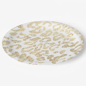 faux gold glitter leopard papieren bordje (Gekanteld)