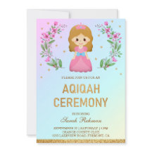 Faux Gold Glitter Leuke Roze Prinses Aqiqah