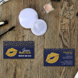 Faux Gold Glitter Lips en Confetti Makeup Artist Visitekaartje