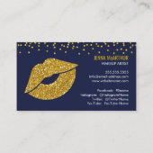 Faux Gold Glitter Lips en Confetti Makeup Artist Visitekaartje (Achterkant)