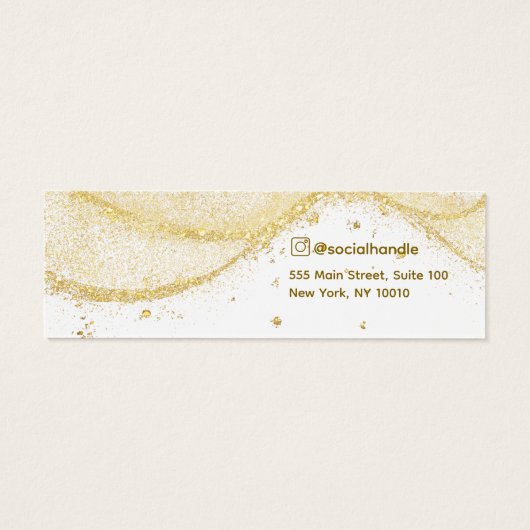 Faux Gold Glitter logo Earring Display Kaart (Achterkant)