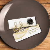 Faux Gold Glitter logo Earring Display Kaart