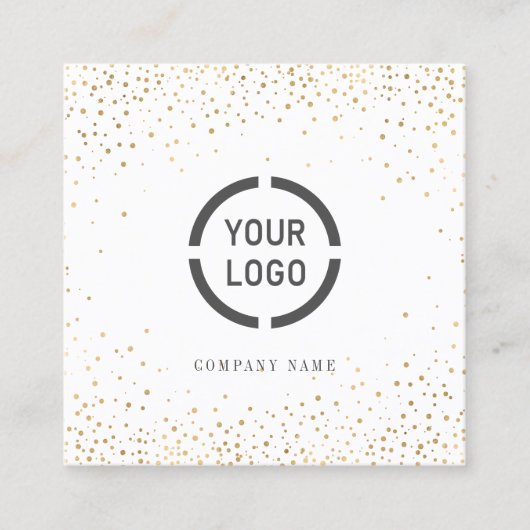 Faux gold glitter, logo professional vierkante visitekaartje (Voorkant)
