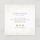 Faux gold glitter, logo professional vierkante visitekaartje (Achterkant)