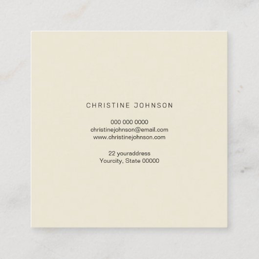 Faux Gold Glitter logo Vlinder Vierkante Visitekaartje (Achterkant)