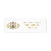 faux gold glitter lotus etiket (Voorkant)