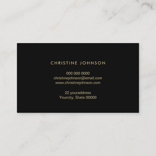 Faux Gold glitter lotus op zwarte huidverzorging Visitekaartje (Achterkant)