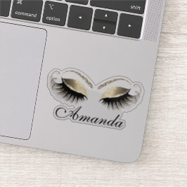 Faux Gold Glitter Makeup Artist Lashes Naam Sticker