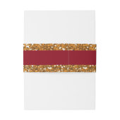 Faux Gold Glitter Maroon Rood Bruiloft Monogram Uitnodigingen Wikkel (Achterkant Voorbeeld)