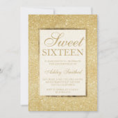 Faux gold glitter modern elegant chic Sweet 16 Kaart (Voorkant)