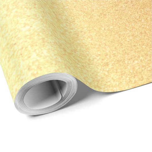 Faux Gold Glitter Modern Golden Trendy Glossy Cadeaupapier (Rol Hoek)