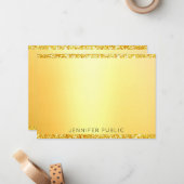 Faux Gold Glitter Modern Monogram Sjabloon Elegant (Voorkant / Achterkant in situ)