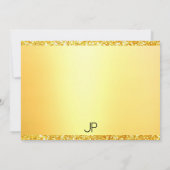 Faux Gold Glitter Modern Monogram Sjabloon Elegant (Achterkant)