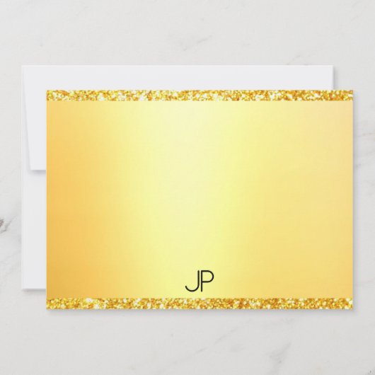 Faux Gold Glitter Modern Monogram Sjabloon Elegant (Achterkant)