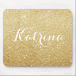 Faux Gold Glitter Modern, op maat gemaakt Muismat<br><div class="desc">Een elegante,  unieke en stijlvolle mousepad met faux Gold glitter. Personaliseer door een naam van een korte uitdrukking toe te voegen. Overeenkomende objecten zijn beschikbaar.</div>