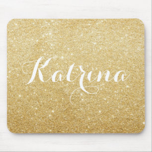 Faux Gold Glitter Modern, op maat gemaakt Muismat
