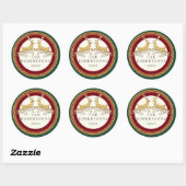 Faux Gold Glitter Modern Rendier gepersonaliseerd Ronde Sticker (Vel)