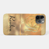 Faux Gold Glitter Monogram R Case-Mate iPhone Case (Achterkant (horizontaal))