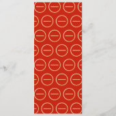 Faux Gold Glitter Monogram Rood Bruiloft Menu (Achterkant)