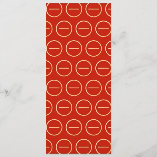 Faux Gold Glitter Monogram Rood Bruiloft Menu (Achterkant)