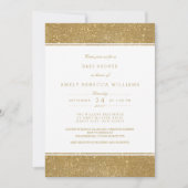Faux Gold Glitter Neutraal Baby shower Invite Kaart (Voorkant)