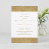 Faux Gold Glitter Neutraal Baby shower Invite Kaart (Staand voorkant)